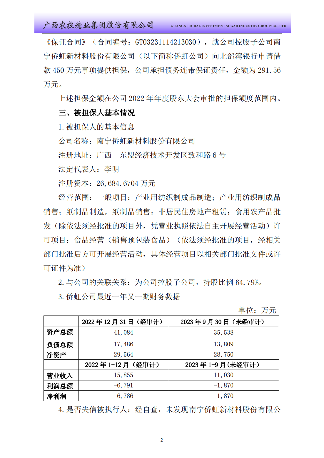 广农糖业：广西农投糖业集团股份有限公司关于为控股子公司提供担保的进展公告_01.png